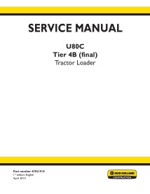 Manual de servicio del cargador de tractor New Holland U80C - New Holland Construcción manuales - NH-47821918