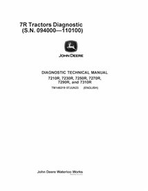 TM146219 Manual técnico de diagnóstico em PDF para tratores John Deere 7210R, 7230R, 7250R, 7270R, 7290R e 7310R, números de ...