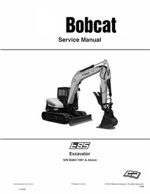 Bobcat E85 excavator pdf service manual 