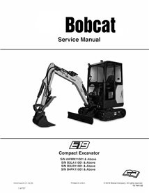 Bobcat E19 compact excavator pdf service manual 