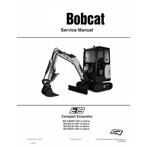 Bobcat E19 compact excavator pdf service manual 