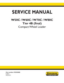 Manual de serviço da carregadeira de rodas compacta New Holland W50C / W60C / W70C / W80C - Construção New Holland manuais - ...