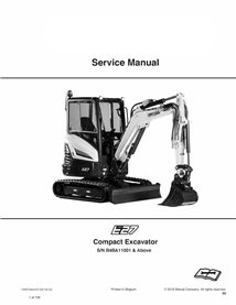 Manual de serviço em pdf da escavadeira compacta Bobcat E27