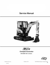Bobcat E27Z compact excavator pdf service manual 