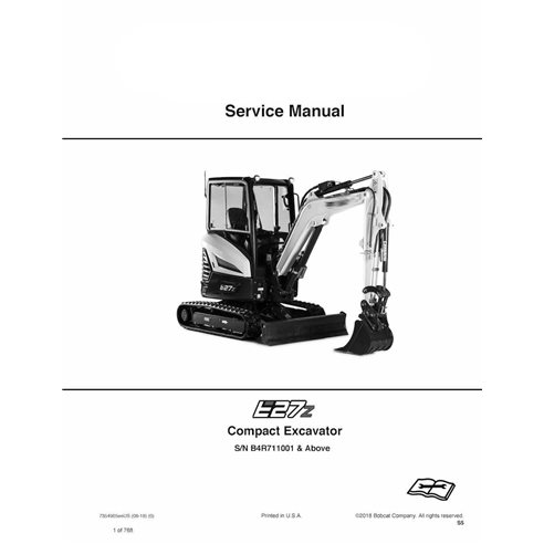 Manual de servicio pdf de la excavadora compacta Bobcat E27Z