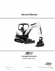 Bobcat E34 compact excavator pdf service manual 