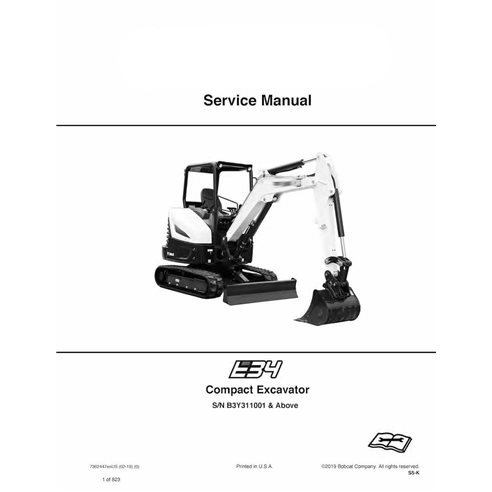 Bobcat E34 compact excavator pdf service manual 