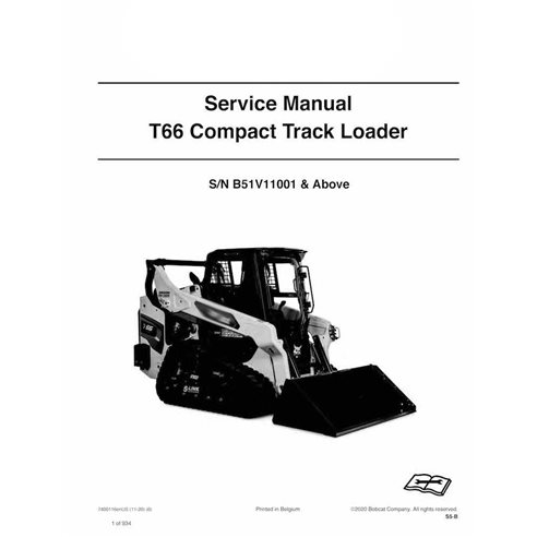 Manual de servicio en pdf del cargador compacto de orugas Bobcat T66