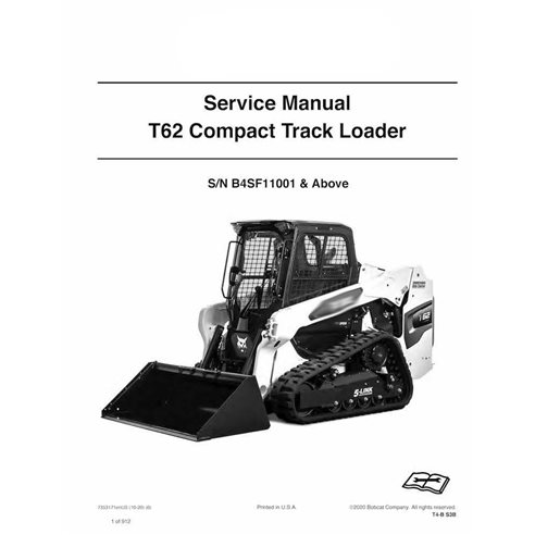 Manual de servicio en pdf del cargador compacto de orugas Bobcat T62