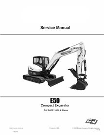 Bobcat E50 compact excavator pdf service manual 