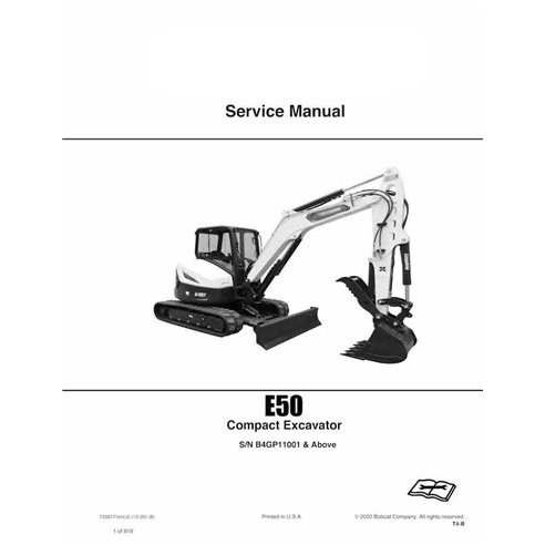 Manuel d'entretien pdf de la pelle compacte Bobcat E50