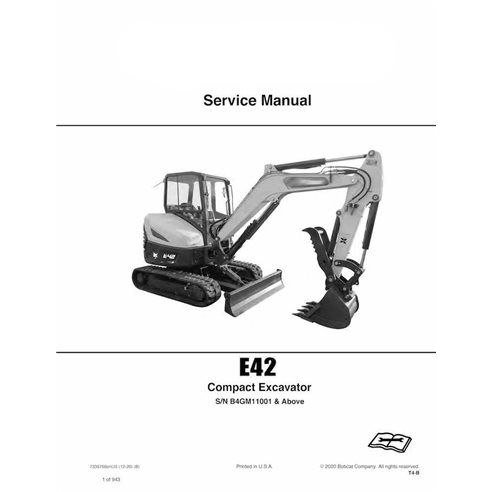 Bobcat E42 compact excavator pdf service manual 