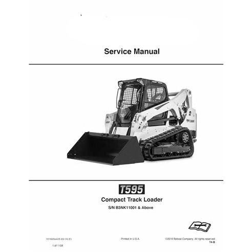 Bobcat T595 skid steer loader manual de servicio en pdf