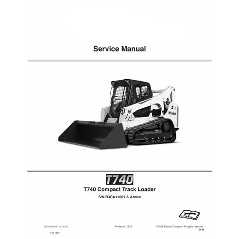 Bobcat T740 skid steer loader manual de servicio en pdf