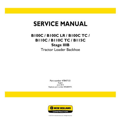 Manual de servicio de la retroexcavadora New Holland B100C / B100C LR / B100C TC / B110C / B110C TC / B115C - New Holland Con...