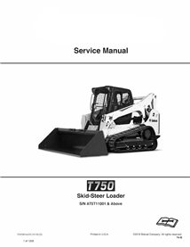 Bobcat T750 skid steer loader pdf service manual 