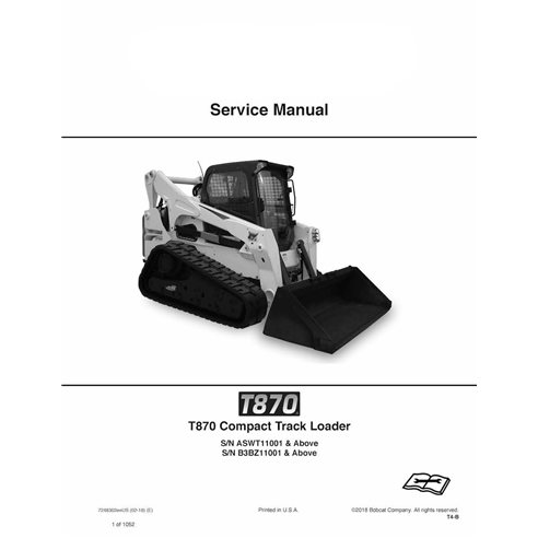 Bobcat T870 skid steer loader pdf manual de servicio