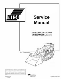 Manuel d'entretien pdf de la mini chargeuse sur chenilles Bobcat MT50