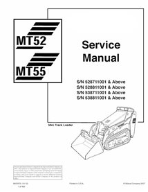 Bobcat MT52, MT55 mini track loader pdf service manual 