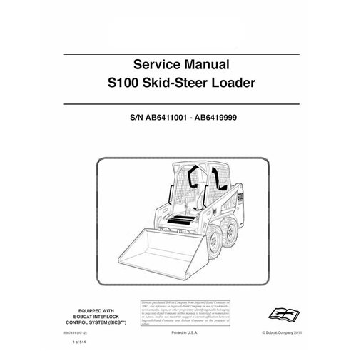 Bobcat S100 skid steer loader pdf service manual 