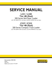 Manual de servicio del cargador New Holland L221 / L228 / C227 / C232 - New Holland Construcción manuales - NH-47851950