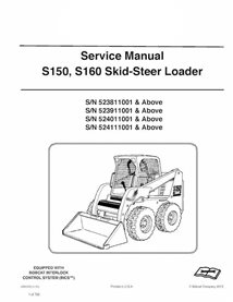 Manuel d'entretien pdf de la chargeuse compacte Bobcat S150, S160