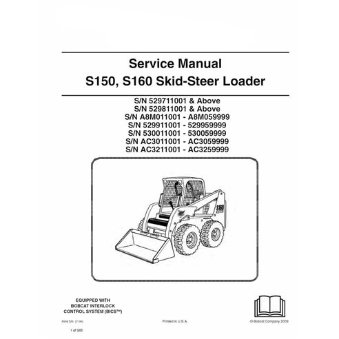 Manuel d'entretien pdf de la chargeuse compacte Bobcat S150, S160