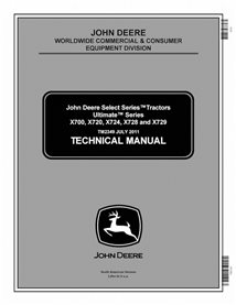 TM2349 Manual técnico em PDF dos tratores John Deere X700, X720, X724, X728 e X729 (TM2349)