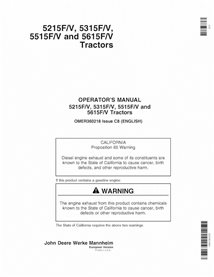 OMER360218 Manual do operador do trator John Deere 5215F/V, 5315F/V, 5515F/V e 5615F/V (OMER360218) (OMER360218)