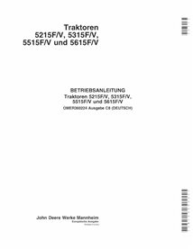 OMER360224 Manual do operador do trator John Deere 5215F/V, 5315F/V, 5515F/V e 5615F/V em PDF DE (OMER360224)