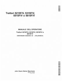 OMER360209 Manual do operador do trator John Deere 5215F/V, 5315F/V, 5515F/V e 5615F/V em PDF (OMER360209)