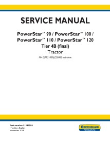 Manual de serviço do trator New Holland PowerStar 90/100/110/120 - New Holland Agricultura manuais - NH-51543580