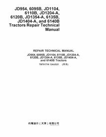 TM701719 Manuel technique de réparation du tracteur John Deere série 6B (TM701719) au format PDF