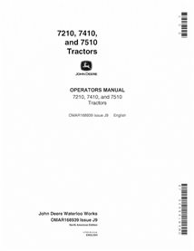 OMAR168939 Manual del operador del tractor John Deere 7210, 7410, 7510 SN 1-50000 (PDF) (OMAR168939)
