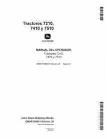 OMAR168941 Manual del operador del tractor John Deere 7210, 7410, 7510 SN 1-50000 ES (OMAR168941) (OMAR168941)