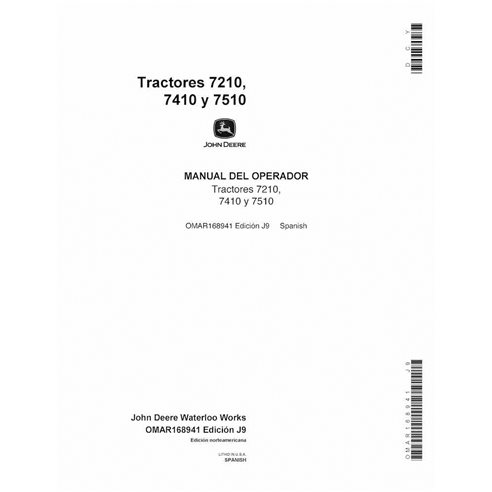 OMAR168941 John Deere 7210, 7410, 7510 SN 1-50000 tractor pdf operator's manual ES (OMAR168941)