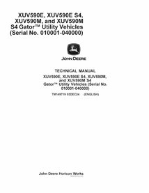 TM149719 Manual técnico em PDF dos veículos utilitários John Deere XUV590E, XUV590M e S4 Gator SN 10001-40000 (TM149719)