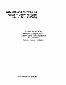 TM143219 John Deere XUV590i e XUV590i S4 Gator SN 10001 - manual técnico em PDF para veículos utilitários (TM143219)
