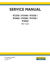 Manual de serviço do carrinho de ar New Holland P2350 / P3440 / P3550 / P4460 / P4580 / P4760 / P4950 - New Holland Agricultu...