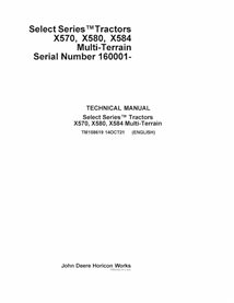 TM158619 Manuel technique PDF pour tracteurs John Deere X570, X580, X584 SN 160001-180000 (TM158619)