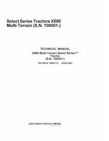 TM136919 Manuel technique PDF complet pour tracteur John Deere X590 Multi-Terrain SN 100001-160000 (TM136919)