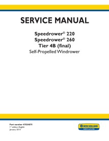 Manuel d'entretien des andaineuses automotrices New Holland Speedrower 220, 260 - Nouvelle-Hollande Agriculture manuels - NH-...