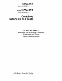 TM2102 Manual de diagnóstico e testes em PDF para colheitadeiras John Deere 9650 STS e 9750 STS, número de série 695501 (TM2102)