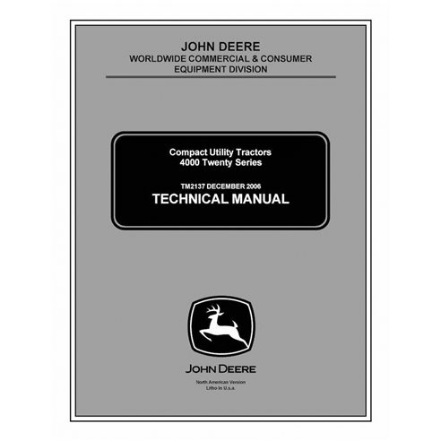 TM2137 Manual técnico en PDF de los tractores utilitarios compactos John Deere 4120, 4320, 4520 y 4720 (TM2137)