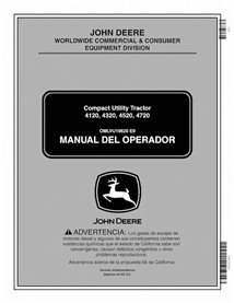 OMLVU19620 John Deere 4120, 4320, 4520, 4720 SN 610001-810000 NA compact utility tractor pdf operator's manual ES (OMLVU19620)