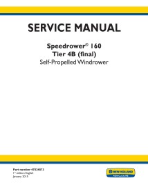 New Holland Speedrower 160 self-propelled windrower service manual - New Holland Agriculture manuals