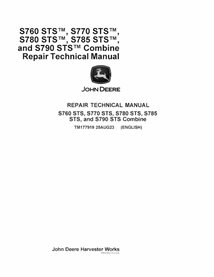 TM177919 Manual técnico de reparo em PDF para colheitadeiras John Deere S760 STS, S770 STS, S780 STS, S785 STS e S790 STS (TM...