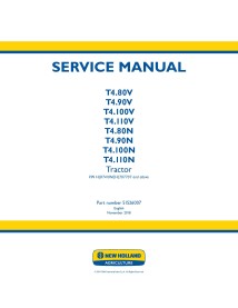 New Holland T4.80V - T4.110V / T4.80N - T4.110N tractor service manual - New Holland Agriculture manuals - NH-51526007