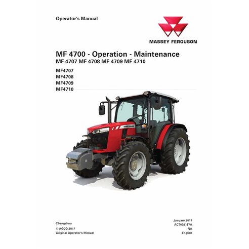 MF-ACT002197A-OM-EN Manuel d'entretien PDF pour tracteurs Massey Ferguson 4707, 4708, 4709, 4710 Tier 4F/Stage 3B