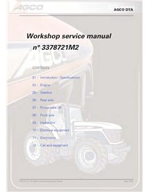 AGCO-3378721M2-WM-EN Manuel d'atelier PDF pour tracteurs AGCO DT180A, DT200A, DT220A et DT240A